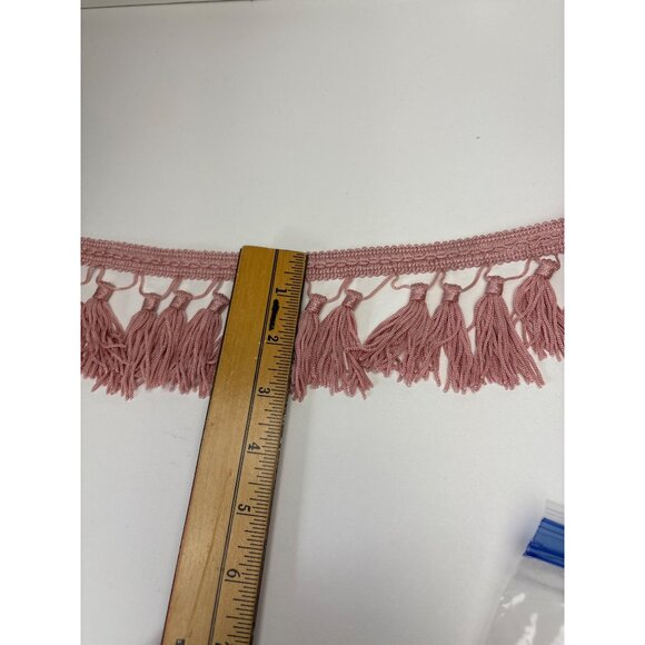 Pink Tassel Fringe Trim 5 yards Sewing Crafts Decorations Home Decor Vtg - Picture 2 of 10